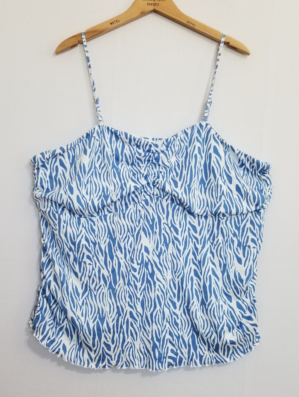 NWT DVF Diane Von Furstenberg Target Blue Printed Side Shirred Tank Top Size 4X